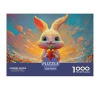 Sinoshow_24085_a_cute_rabbit_with_green_eyes_is_holding_up_an_o_1fd98268-ff25-4b67-9ea8-37a9a77f21e1_3 1000 Pieces Jigsaw Impossible Hard Difficult Puzzle Game, Stress Releasing Family Game, Family C