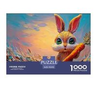 Sinoshow_24085_a_cute_rabbit_with_green_eyes_is_holding_up_an_o_1fd98268-ff25-4b67-9ea8-37a9a77f21e1_2 1000 Pieces Jigsaw Impossible Hard Difficult Puzzle Game, Stress Releasing Family Game, Birthday