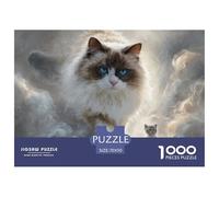 Sinoshow_24085_a_cute_ragdoll_cat_walking_on_the_clouds_with_bl_d5335cdd-32e1-4065-a4ee-32b5ca4e7bab_4 1000 Pieces Puzzles Impossible Hard Difficult Puzzle Game, Vibrant Imagery, Famil
