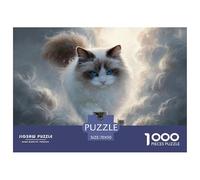 Sinoshow_24085_a_cute_ragdoll_cat_walking_on_the_clouds_with_bl_d5335cdd-32e1-4065-a4ee-32b5ca4e7bab_1 1000 Pieces Puzzles Impossible Hard Difficult Puzzle Game, Unique Challenging Educational Toys,