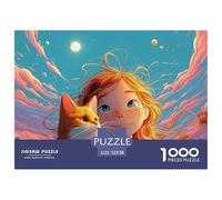 Sinoshow_24085_a_cute_red-haired_girl_with_freckles_and_a_cat_i_6bc4d961-6033-4a8c-b9ca-3dc5420bfc8e_3 1000 Pieces Jigsaw Impossible Hard Difficult Puzzle Game, Vibrant Imagery, Birthd