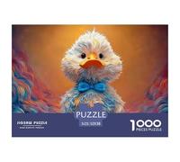 Sinoshow_24085_a_cute_white_duck_with_fluffy_feathers_wearing_a_d8df33f5-0a56-43b9-9ff1-d899a0248284_2 1000 Pieces Jigsaw Challenging And Educational Puzzle Game, Stress Releasing Family Game, Family