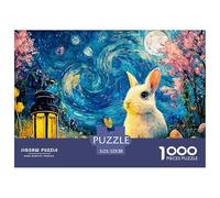 Sinoshow_24085_a_cute_white_rabbit_with_large_eyes_sitting_next_70ed922a-9c96-44f2-9305-8ff60a8d3b5a_3 1000 Pieces Puzzles Challenging And Educational Jigsaw Puzzle, Unique Challenging Educational To