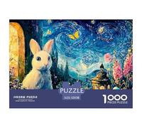 Sinoshow_24085_a_cute_white_rabbit_with_large_eyes_sitting_next_70ed922a-9c96-44f2-9305-8ff60a8d3b5a_4 1000 Pieces Puzzles Challenging And Educational Jigsaw Puzzle, Unique Challenging Educational To