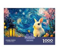 Sinoshow_24085_a_cute_white_rabbit_with_large_eyes_sitting_next_70ed922a-9c96-44f2-9305-8ff60a8d3b5a_3 1000 Pieces Jigsaw Fun Challenging & Brainteasing Puzzle Game, Stress Releasing Family Game, Bir
