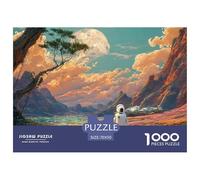 Sinoshow_24085_a_cute_white_robot_and_green_alien_standing_on_t_4d5710d2-a839-4b78-acbd-1ffddb500479_3 1000 Pieces Puzzles Impossible Hard Difficult Jigsaw Puzzle, Stress Releasing Family Game, Famil