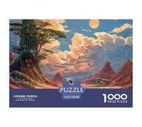 Sinoshow_24085_a_cute_white_robot_and_green_alien_standing_on_t_4d5710d2-a839-4b78-acbd-1ffddb500479_1 1000 Pieces Jigsaw Fun Challenging & Brainteasing Jigsaw Puzzle, Vibrant Imagery