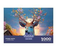 Sinoshow_24085_a_deer_with_colorful_flowers_and_leaves_on_its_h_fa9dd0ba-b3ea-4354-b780-5ab97ff1d652_2 1000 Pieces Jigsaw Impossible Hard Difficult Puzzle Game, Stress Releasing Family Game, Birthday