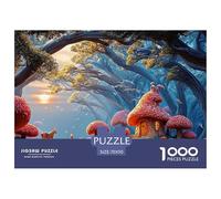 Sinoshow_24085_a_fantasy_forest_with_red_mushroom_houses_hyper-_3910c262-e5f9-46b0-ba47-bf55196a6c18_2 1000 Pieces Jigsaw Impossible Hard Difficult Puzzle Game, Vibrant Imagery, Birthd