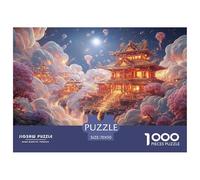 Sinoshow_24085_a_fantasy_world_with_waterfalls_purple_cherry_bl_933186a3-72a4-4632-9237-cff114dfe97d_4 1000 Pieces Jigsaw Fun Challenging & Brainteasing Jigsaw Puzzle, Stress Releasing Family Game, B