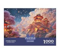 Sinoshow_24085_a_fantasy_world_with_waterfalls_purple_cherry_bl_933186a3-72a4-4632-9237-cff114dfe97d_3 1000 Pieces Jigsaw Fun Challenging & Brainteasing Puzzle Game, Unique Challenging Educational To