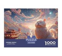 Sinoshow_24085_a_fluffy_white_cat_sits_on_the_table_with_its_ey_c2272a60-3313-4fad-b8c0-28d161211e80_3 1000 Pieces Puzzles Challenging And Educational Jigsaw Puzzle, Unique Challenging Educational To