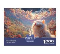 Sinoshow_24085_a_fluffy_white_cat_sits_on_the_table_with_its_ey_c2272a60-3313-4fad-b8c0-28d161211e80_2 1000 Pieces Jigsaw Fun Challenging & Brainteasing Puzzle Game, Unique Challenging Educational To