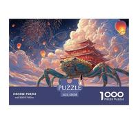 Sinoshow_24085_a_giant_green_crab_with_two_large_blue_legs_sitt_2952869b-9106-4862-8cf1-05297d80e4ab_4 1000 Pieces Puzzles Impossible Hard Difficult Jigsaw Puzzle, Vibrant Imagery, Fam
