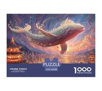Sinoshow_24085_a_giant_whale_soars_over_the_city_with_a_pastel__68c4b22b-b850-4319-a52d-fb7ff6d73192_3 1000 Pieces Puzzles Impossible Hard Difficult Jigsaw Puzzle, Vibrant Imagery, Bir