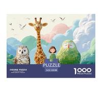 Sinoshow_24085_a_giraffe_an_owl_and_a_parrot_wearing_stand_next_3e62b2a1-01a9-4485-a5b7-6bd5c105caed_1 1000 Pieces Jigsaw Fun Challenging & Brainteasing Jigsaw Puzzle, Vibrant Imagery