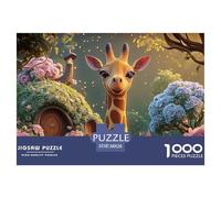 Sinoshow_24085_a_giraffe_stands_in_the_forest_surrounded_by_pin_1f553aeb-75d3-48aa-8be7-403c5f69b367_4 1000 Pieces Puzzles Impossible Hard Difficult Jigsaw Puzzle, Stress Releasing Family Game, Birth