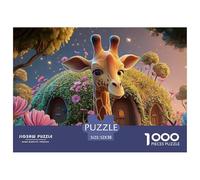 Sinoshow_24085_a_giraffe_stands_in_the_forest_surrounded_by_pin_1f553aeb-75d3-48aa-8be7-403c5f69b367_2 1000 Pieces Puzzles Challenging And Educational Jigsaw Puzzle, Unique Challenging Educational To