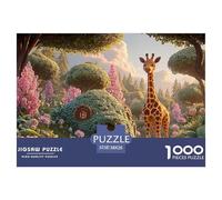 Sinoshow_24085_a_giraffe_stands_in_the_forest_surrounded_by_pin_1f553aeb-75d3-48aa-8be7-403c5f69b367_3 1000 Pieces Puzzles Impossible Hard Difficult Puzzle Game, Vibrant Imagery, Birth