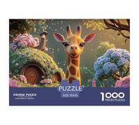 Sinoshow_24085_a_giraffe_stands_in_the_forest_surrounded_by_pin_1f553aeb-75d3-48aa-8be7-403c5f69b367_4 1000 Pieces Puzzles Impossible Hard Difficult Jigsaw Puzzle, Stress Releasing Family Game, Birth