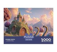 Sinoshow_24085_a_golden_swan_two_black_and_white_exquisite_swan_94a677d2-6061-43bf-9495-e6c86ec9dfc3_1 1000 Pieces Jigsaw Fun Challenging & Brainteasing Jigsaw Puzzle, Vibrant Imagery