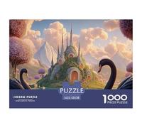 Sinoshow_24085_a_golden_swan_two_black_and_white_exquisite_swan_94a677d2-6061-43bf-9495-e6c86ec9dfc3_2 1000 Pieces Puzzles Impossible Hard Difficult Puzzle Game, Vibrant Imagery, Famil