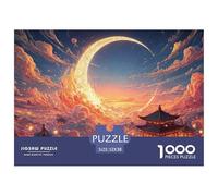 Sinoshow_24085_a_golden_yellow_moon_is_floating_above_the_cloud_a9084df9-a772-4625-98cf-02ed83f9bdb6_4 1000 Pieces Jigsaw Fun Challenging & Brainteasing Jigsaw Puzzle, Unique Challenging Educational