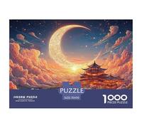 Sinoshow_24085_a_golden_yellow_moon_is_floating_above_the_cloud_a9084df9-a772-4625-98cf-02ed83f9bdb6_3 1000 Pieces Jigsaw Fun Challenging & Brainteasing Jigsaw Puzzle, Vibrant Imagery