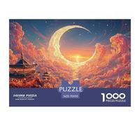 Sinoshow_24085_a_golden_yellow_moon_is_floating_above_the_cloud_a9084df9-a772-4625-98cf-02ed83f9bdb6_2 1000 Pieces Puzzles Impossible Hard Difficult Jigsaw Puzzle, Vibrant Imagery, Fam
