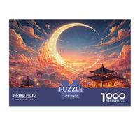 Sinoshow_24085_a_golden_yellow_moon_is_floating_above_the_cloud_a9084df9-a772-4625-98cf-02ed83f9bdb6_4 1000 Pieces Jigsaw Fun Challenging & Brainteasing Puzzle Game, Unique Challenging Educational To