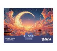 Sinoshow_24085_a_golden_yellow_moon_is_floating_above_the_cloud_a9084df9-a772-4625-98cf-02ed83f9bdb6_1 1000 Pieces Jigsaw Fun Challenging & Brainteasing Jigsaw Puzzle, Stress Releasing Family Game, F