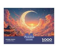Sinoshow_24085_a_golden_yellow_moon_is_floating_above_the_cloud_a9084df9-a772-4625-98cf-02ed83f9bdb6_2 1000 Pieces Puzzles Impossible Hard Difficult Puzzle Game, Vibrant Imagery, Famil