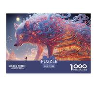 Sinoshow_24085_a_gray_wolf_with_purple_and_pink_fur_stands_next_89de5582-a04e-4e71-bc87-5516bae7628a_1 1000 Pieces Jigsaw Fun Challenging & Brainteasing Puzzle Game, Vibrant Imagery, B