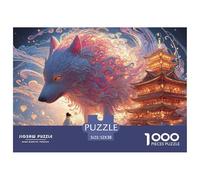 Sinoshow_24085_a_gray_wolf_with_purple_and_pink_fur_stands_next_89de5582-a04e-4e71-bc87-5516bae7628a_2 1000 Pieces Puzzles Impossible Hard Difficult Jigsaw Puzzle, Stress Releasing Family Game, Birth