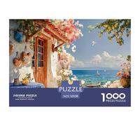 Sinoshow_24085_a_greek_island_cottage_with_a_blue_and_white_che_028e9859-ad91-4096-bf82-e1f0bf43e729_1 1000 Pieces Puzzles Impossible Hard Difficult Puzzle Game, Unique Challenging Educational Toys,
