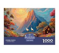 Sinoshow_24085_a_green_mountain_waterfalls_and_flowers_by_the_s_352e644d-4093-4aa4-84ac-9d2dc0f9bd58_3 1000 Pieces Jigsaw Impossible Hard Difficult Jigsaw Puzzle, Vibrant Imagery, Fami