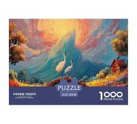 Sinoshow_24085_a_green_mountain_waterfalls_and_flowers_by_the_s_352e644d-4093-4aa4-84ac-9d2dc0f9bd58_4 1000 Pieces Jigsaw Challenging And Educational Jigsaw Puzzle, Stress Releasing Family Game, Birt