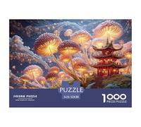 Sinoshow_24085_a_group_of_mushrooms_growing_on_moss_surrounded__ab36d96c-d922-4dd6-a627-6378ea3d7a34_1 1000 Pieces Puzzles Challenging And Educational Jigsaw Puzzle, Unique Challenging Educational To