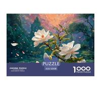 Sinoshow_24085_a_group_of_white_gardenias_leaves_falling_from_t_4726d3cf-92d0-4ffb-918e-ebaa5cd2fab1_2 1000 Pieces Puzzles Impossible Hard Difficult Jigsaw Puzzle, Vibrant Imagery, Bir