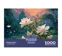 Sinoshow_24085_a_group_of_white_gardenias_leaves_falling_from_t_4726d3cf-92d0-4ffb-918e-ebaa5cd2fab1_2 1000 Pieces Puzzles Impossible Hard Difficult Jigsaw Puzzle, Unique Challenging Educational Toys