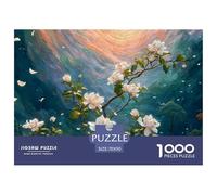 Sinoshow_24085_a_group_of_white_gardenias_leaves_falling_from_t_4726d3cf-92d0-4ffb-918e-ebaa5cd2fab1_1 1000 Pieces Puzzles Impossible Hard Difficult Jigsaw Puzzle, Unique Challenging Educational Toys