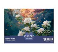 Sinoshow_24085_a_group_of_white_gardenias_leaves_falling_from_t_4726d3cf-92d0-4ffb-918e-ebaa5cd2fab1_3 1000 Pieces Puzzles Impossible Hard Difficult Jigsaw Puzzle, Vibrant Imagery, Fam