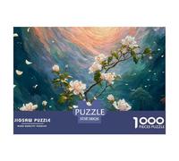 Sinoshow_24085_a_group_of_white_gardenias_leaves_falling_from_t_4726d3cf-92d0-4ffb-918e-ebaa5cd2fab1_1 1000 Pieces Jigsaw Fun Challenging & Brainteasing Puzzle Game, Vibrant Imagery, F