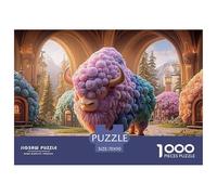 Sinoshow_24085_a_huge_colorful_bison_made_of_multicolored_fur_s_d9e9cc67-4f80-40b6-9dd8-31d967e8dcd7_1 1000 Pieces Puzzles Impossible Hard Difficult Puzzle Game, Vibrant Imagery, Famil