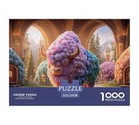 Sinoshow_24085_a_huge_colorful_bison_made_of_multicolored_fur_s_d9e9cc67-4f80-40b6-9dd8-31d967e8dcd7_1 1000 Pieces Jigsaw Fun Challenging & Brainteasing Jigsaw Puzzle, Stress Releasing Family Game, B