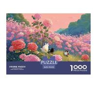 Sinoshow_24085_a_large_field_of_roses_with_cats_in_various_pose_ffe85ef1-ff60-4fcb-8983-920872e99abe_1 (1) 1000 Pieces Puzzles Impossible Hard Difficult Puzzle Game, Unique Challenging Educational To