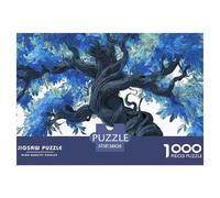 Sinoshow_24085_a_large_tree_with_blue_leaves_its_branches_twist_3a8445d1-0fdb-4b51-bb4e-3caebcf13516_4 1000 Pieces Puzzles Impossible Hard Difficult Puzzle Game, Stress Releasing Family Game, Birthda