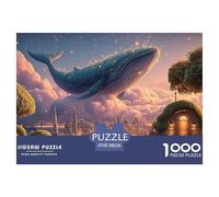 Sinoshow_24085_a_majestic_blue_whale_glides_above_the_city_its__1f55591e-e04f-4c67-af2e-b4a977740562_1 1000 Pieces Jigsaw Fun Challenging & Brainteasing Jigsaw Puzzle, Stress Releasing Family Game, F
