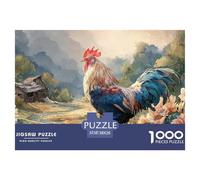 Sinoshow_24085_a_majestic_rooster_with_vibrant_feathers_and_pie_3aaa23c6-858d-4edf-ac05-36402f48e71f_2 1000 Pieces Puzzles Impossible Hard Difficult Puzzle Game, Vibrant Imagery, Famil