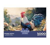 Sinoshow_24085_a_majestic_rooster_with_vibrant_feathers_and_pie_3aaa23c6-858d-4edf-ac05-36402f48e71f_3 1000 Pieces Puzzles Impossible Hard Difficult Jigsaw Puzzle, Stress Releasing Family Game, Birth